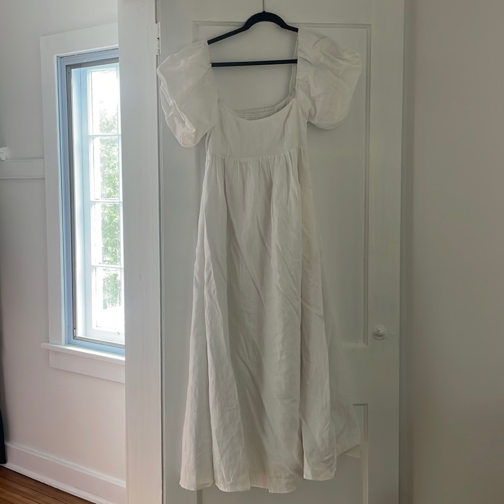 NWT Dissh linen puff sleeve dress